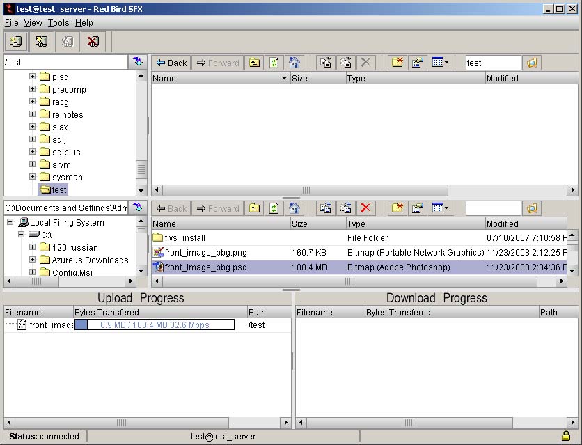 Uploading file